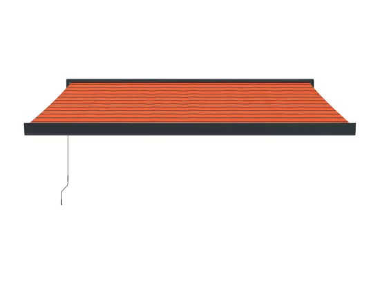 Auvent rétractable orange et marron 3x2,5 m tissu et aluminium