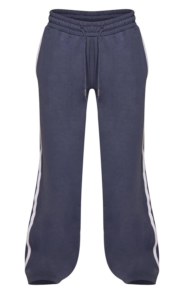 Bleu Marine Pantalon De Jogging Droit À Bandes Latérales