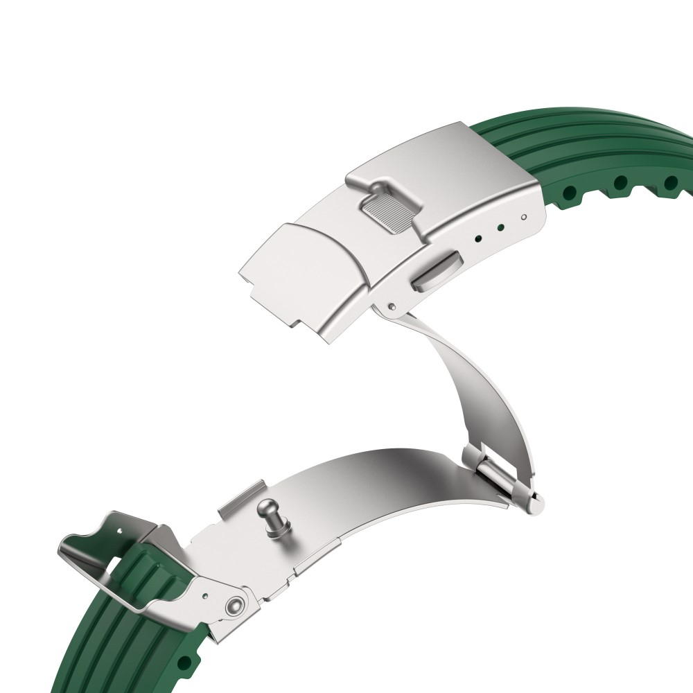 Apple Watch (49/46/45/44 mm) Ersatz Silikon Sport Armband mit Faltschliesse (Gelenkumfang: 180-220mm) - Grün