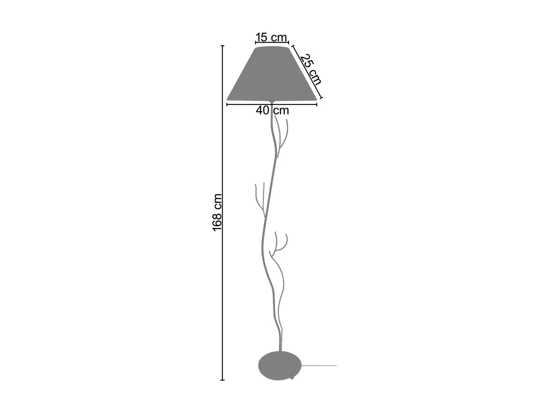 Lampadaire tube et fil métal ivoire168 cm.