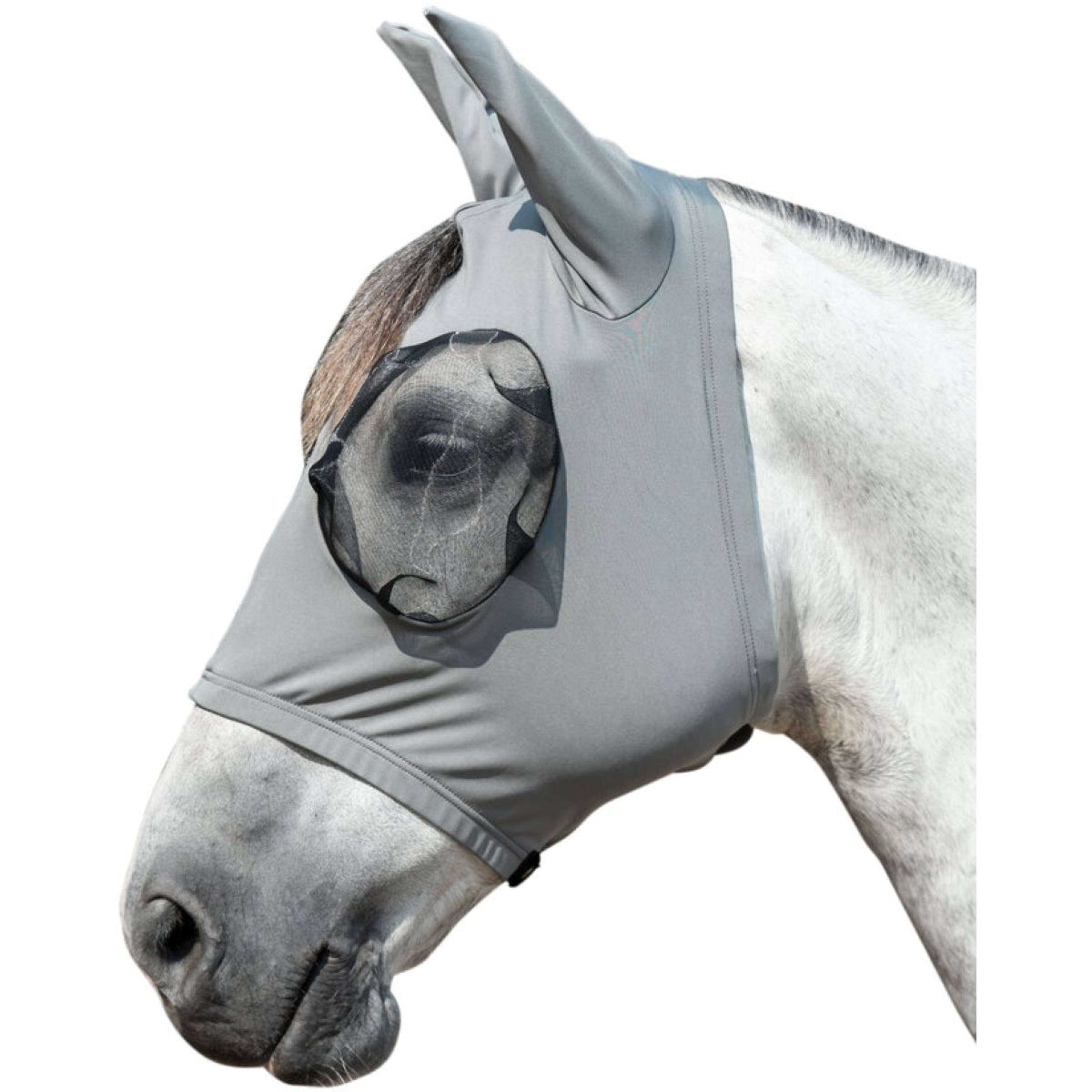 HKM Vliegenmasker Elastic Moddergrijs