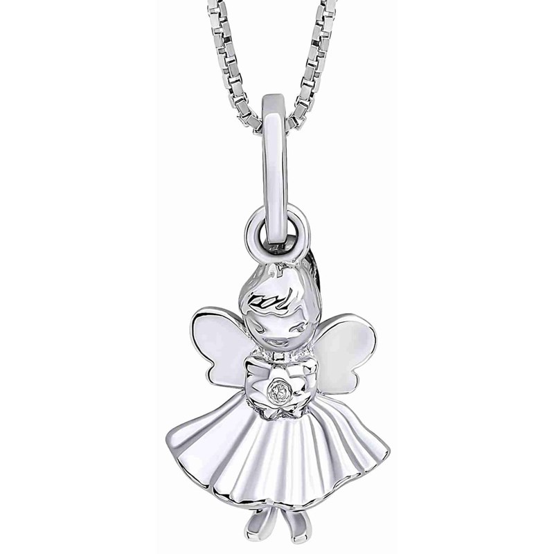 Collier fée avec diamant pour petite fille en argent 925