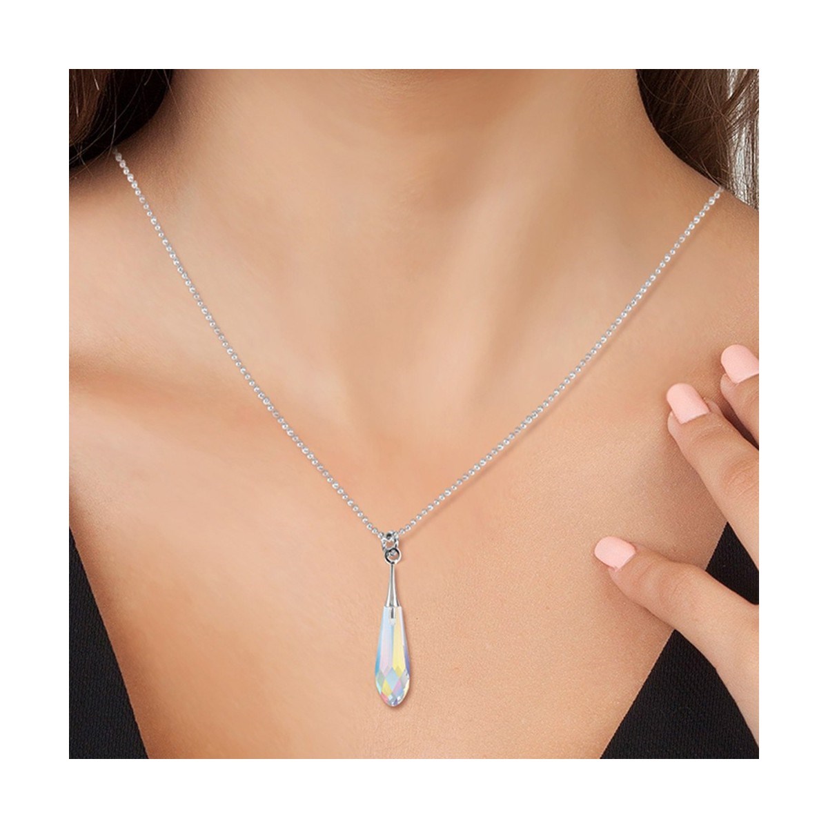 Collier goutte SC Crystal orné de Cristaux scintillants