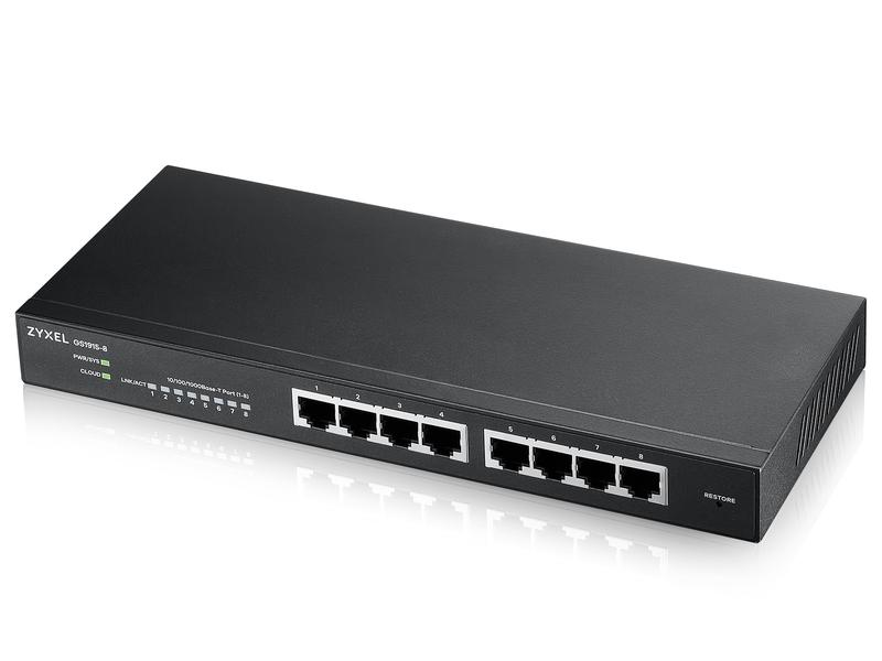 Zyxel Switch GS1915-8 8 Port Smart-Managed GbE-Switch mit 8 Ports mit Nebula
