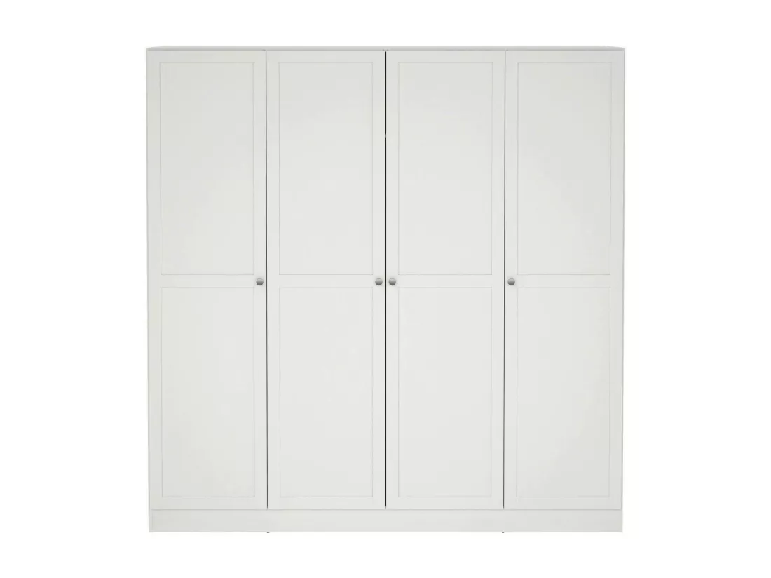 Grande Garde-robe Dserr, Meubles de chambre, Penderie de plain-pied, Placard à vêtements, 196x62 h200 cm, Blanc