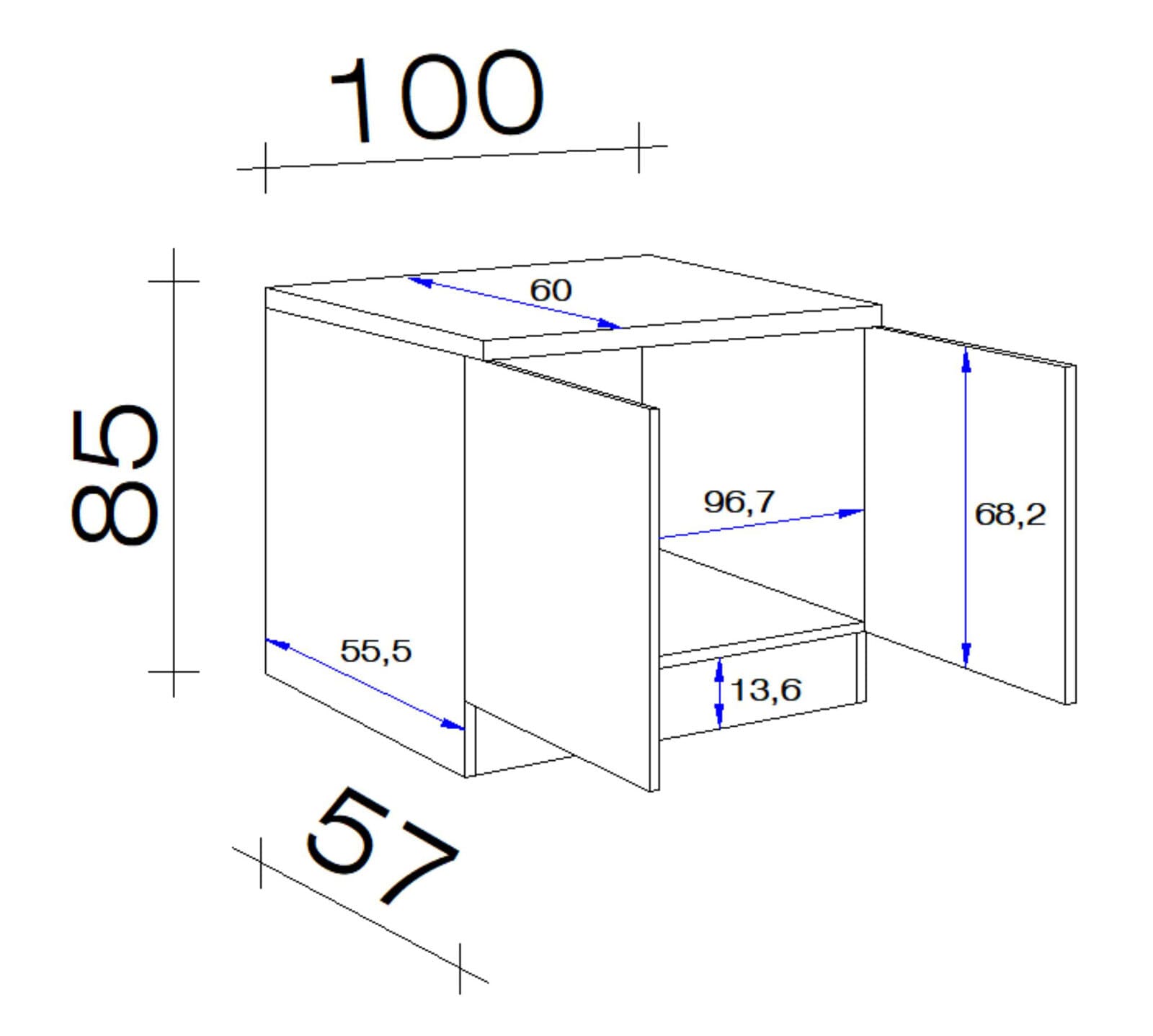 Spülenunterschrank Nano Braun 100 x 85 x 60 cm