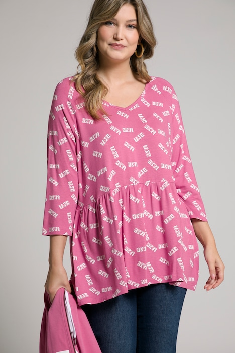 Shirt, HEY, A-Linie, Volant, V-Ausschnitt, 3/4-Arm