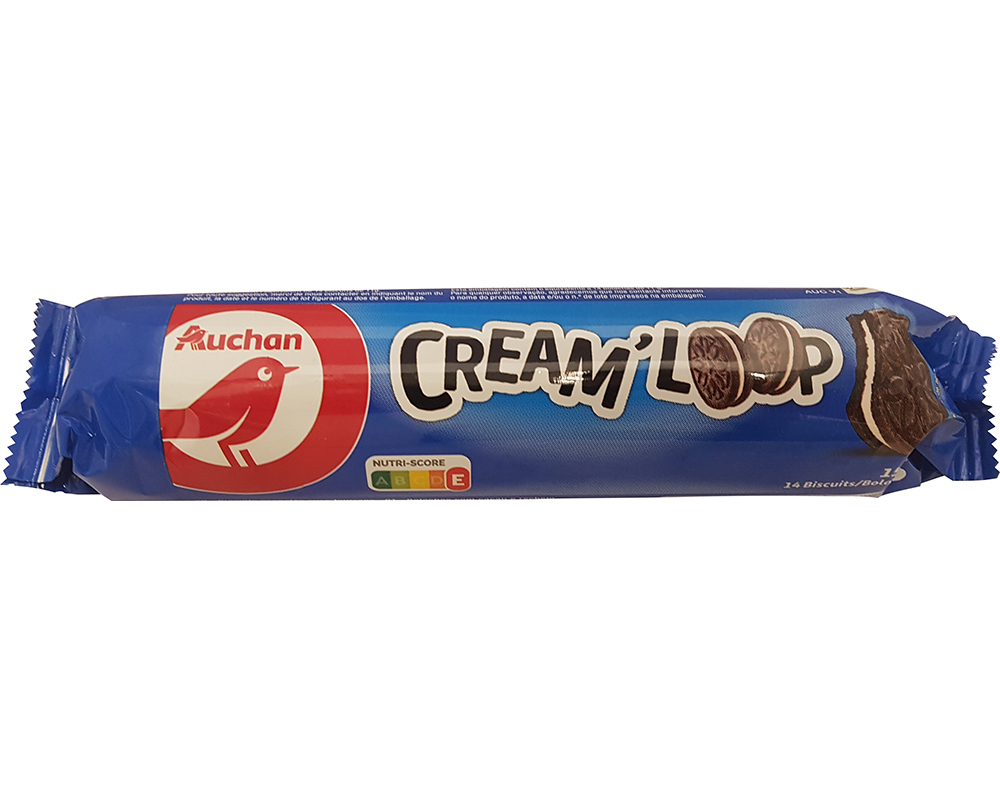 BOLACHAS AUCHAN SANDWISH TUBO CACAU 154G