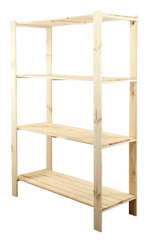 PROREGAL Houten Plank Woodland HxBxD 166,4 x 120 x 50 cm Plankbelasting 100 kg 4 planken Grenenhout Naturel