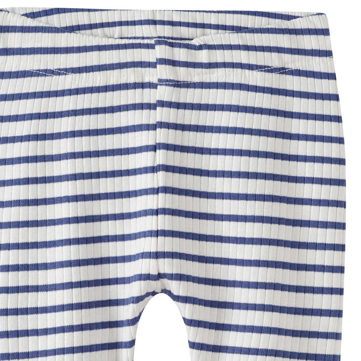 Topomini Pure Collection Newborn Leggings mit Rippstruktur weiss / dunkelblau