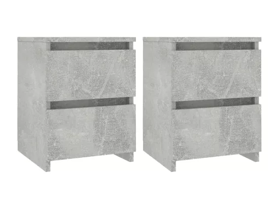 Tables de chevet 2 pcs Gris béton 30x30x40 cm Bois d’ingénierie