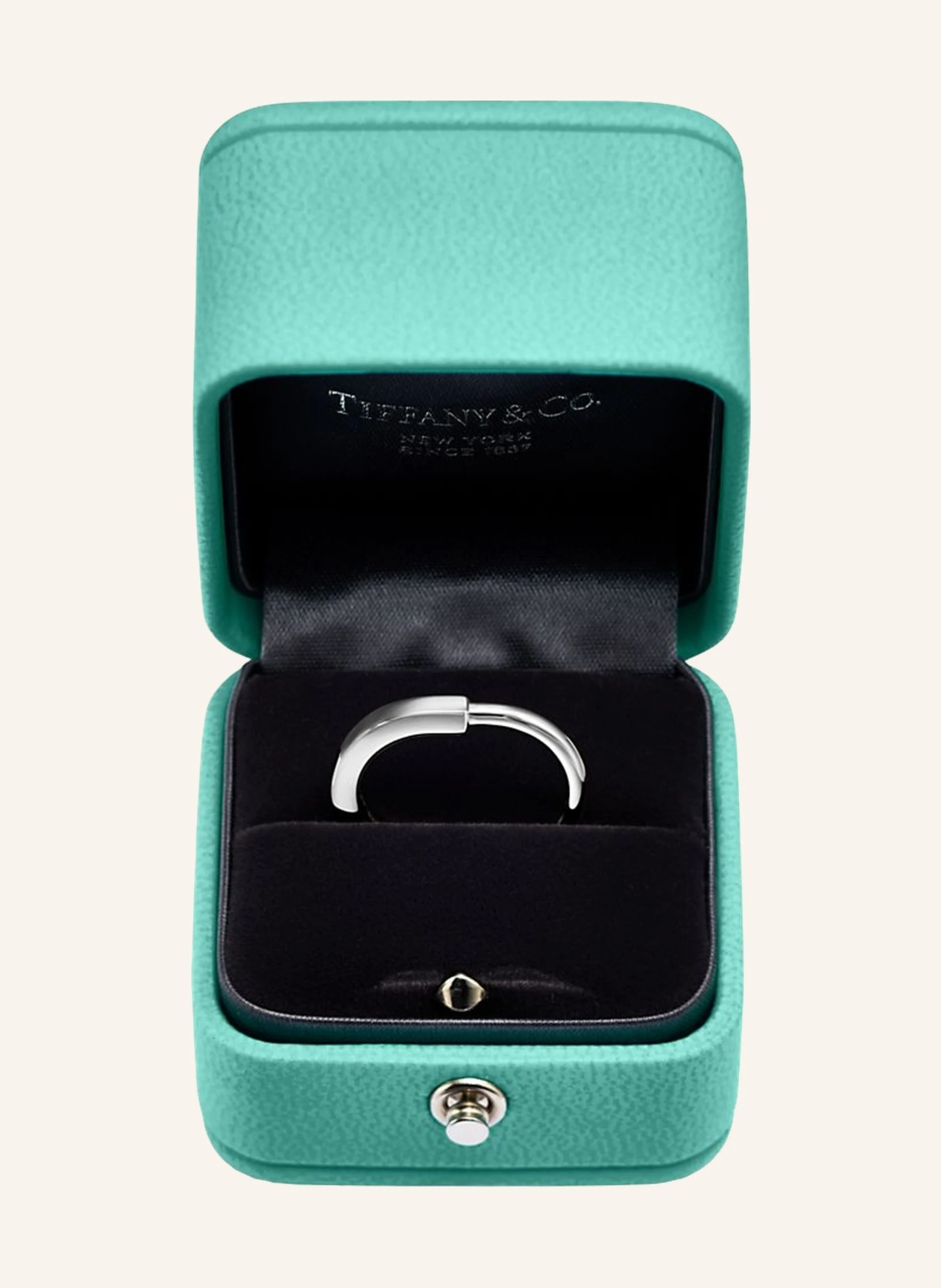 TIFFANY & Co. Tiffany Lock RING aus 18 Karat Weißgold mit Diamanten im runden Brillantschliff