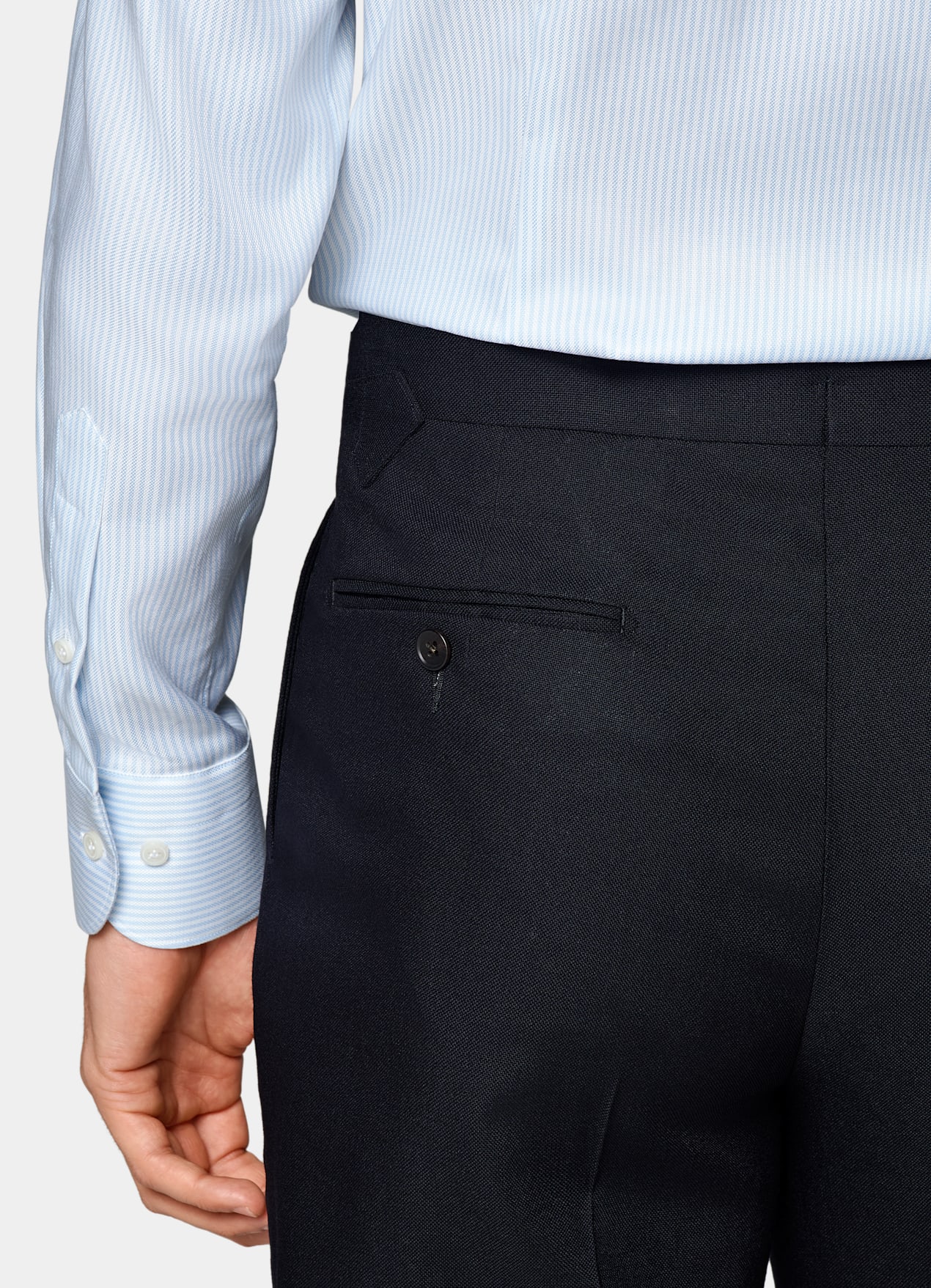 Chemise en oxford coupe très ajustée bleu clair à rayures