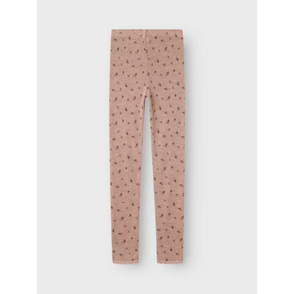 Køb Name It Shadow Gray Small Flowers Nkfwang Uld Needle Leggings