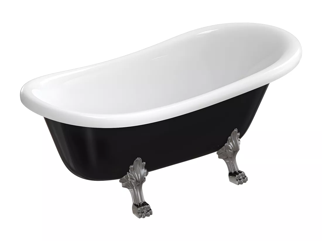 baignoire îlot OMNIRES ATENA M+ 157X77 CM couleur : blanc/noir finition : brillant