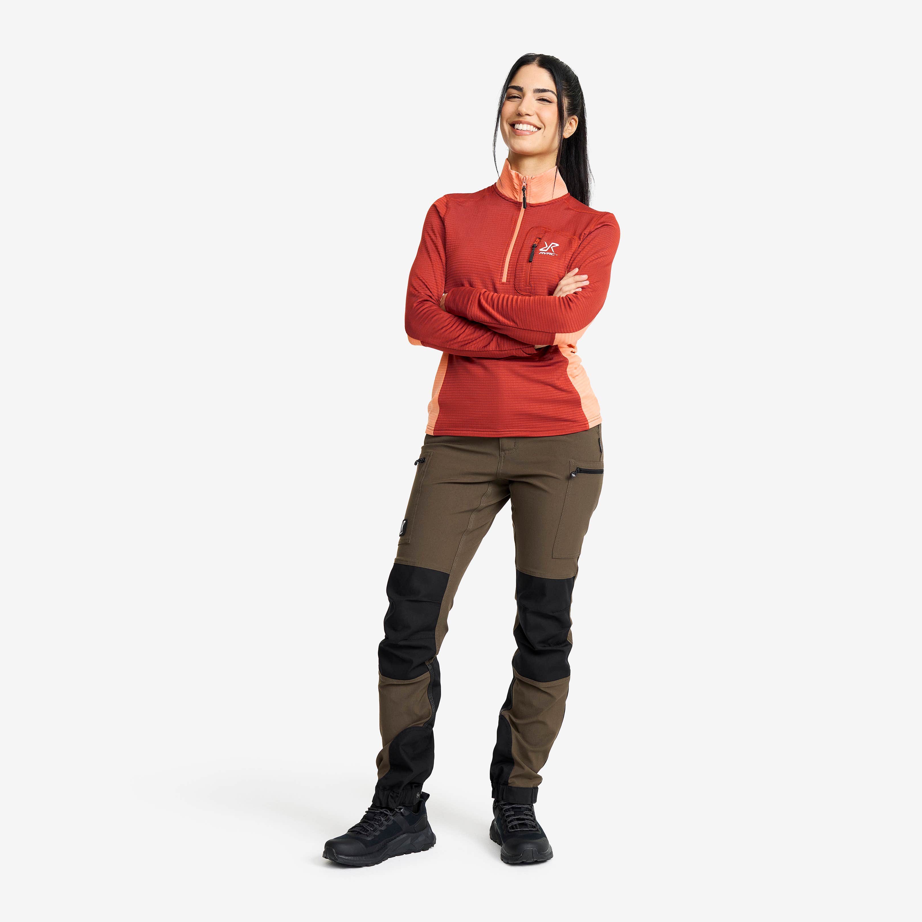 Waffle Half-zip Fleece  Dame Cinnabar