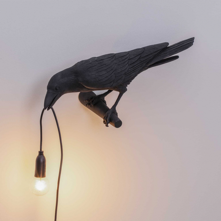 Seletti Bird Looking wandlamp links buiten wit