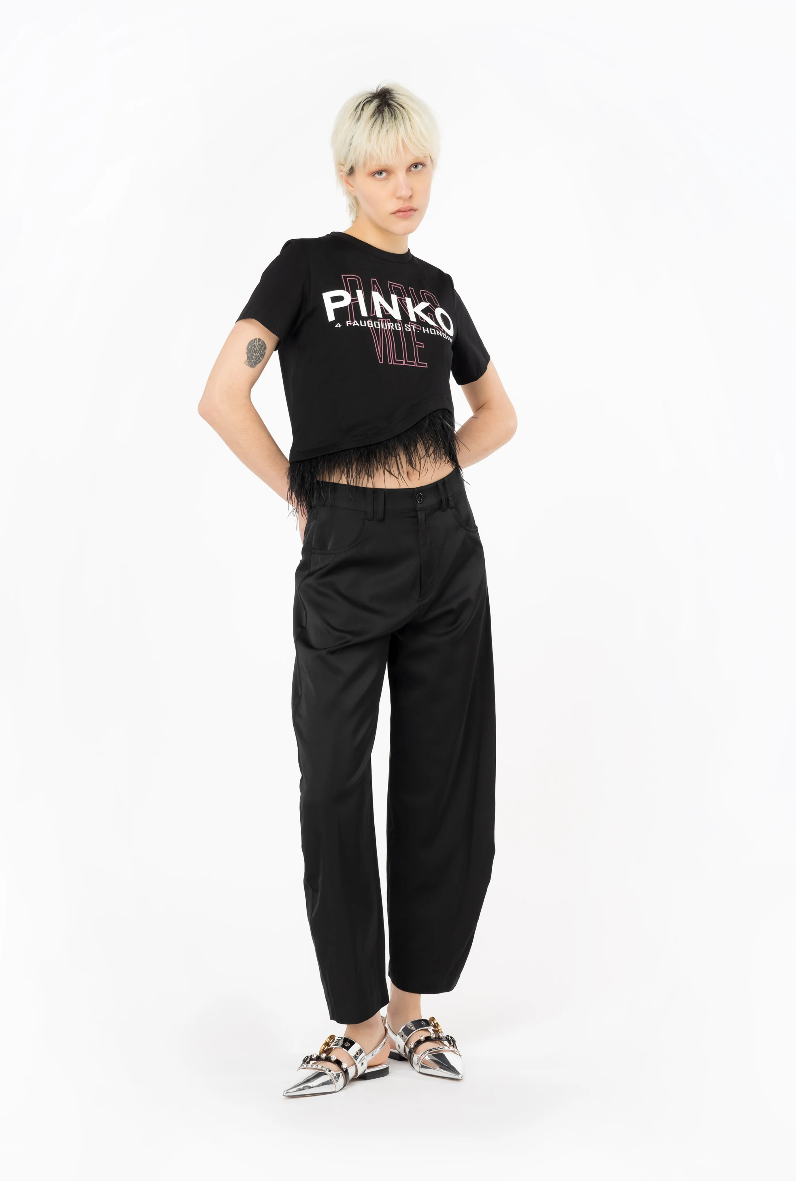 Pantalon barrel | Noir