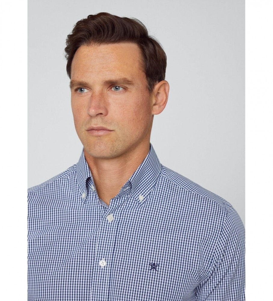 Camisa Hackett Essential Ginham azul