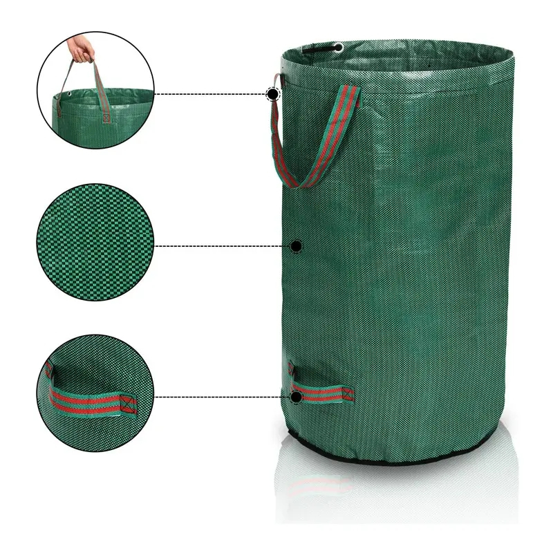 (272L) Gartensack Laub Sack Grünabfall Behälter Recycle Tasche - Grün