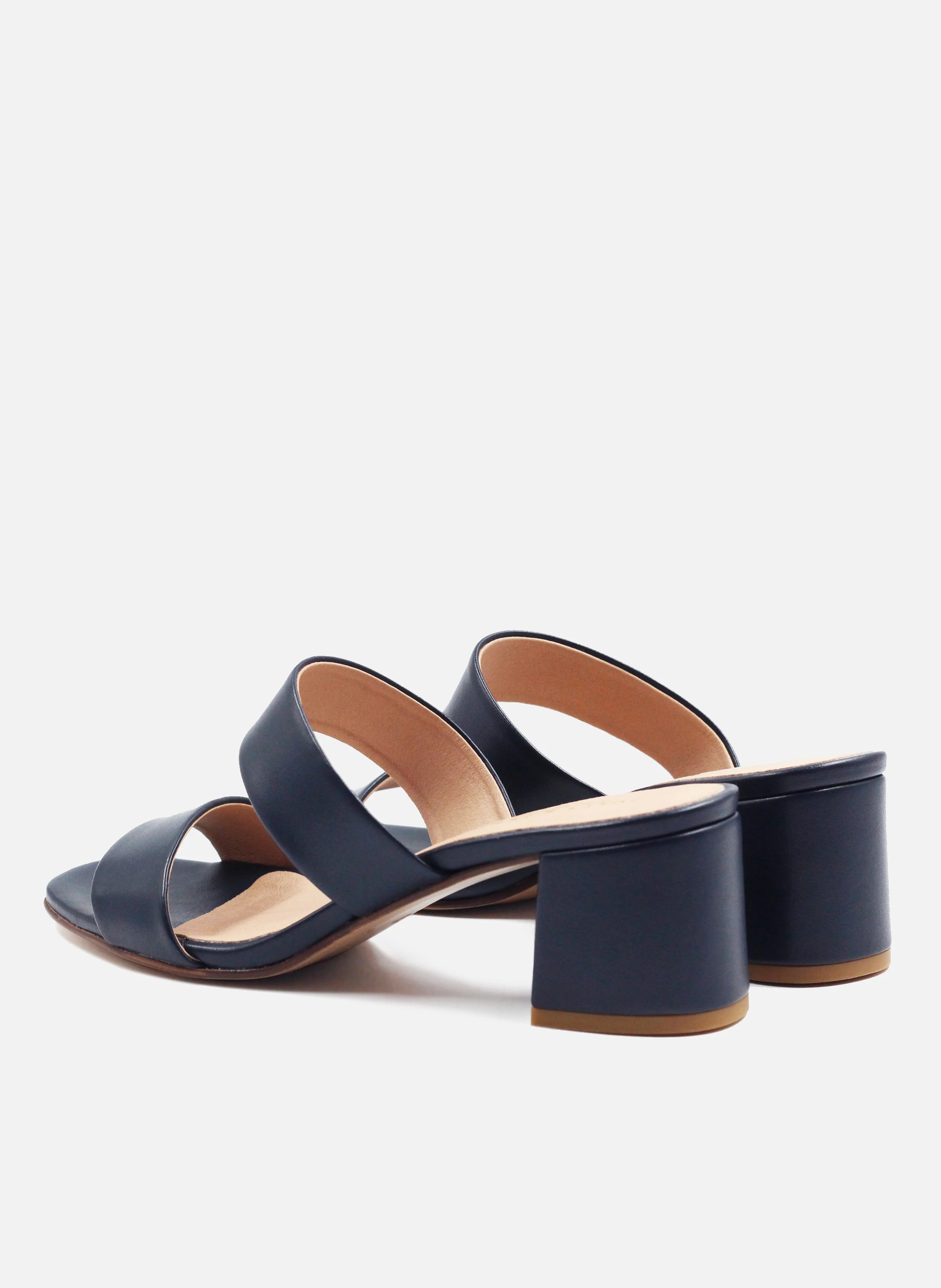 Mules talon bandeau fibre de pomme | Bleu