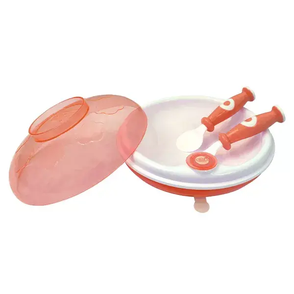 Prato aquecedor dBb Remond Meal Gray Coral + Talheres