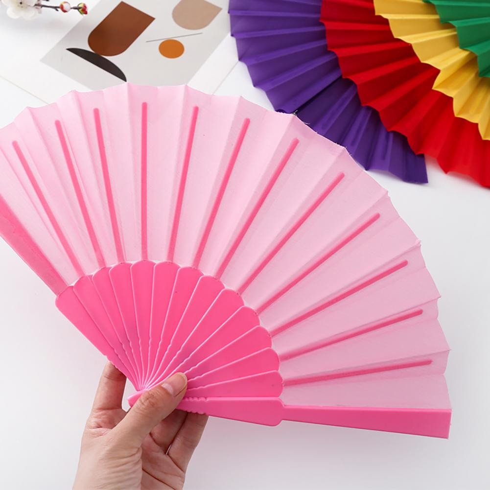 (5er Set) Faltbare Fächer Hochzeit Deko Fächer Paty Handfächer für Gäste - Pink