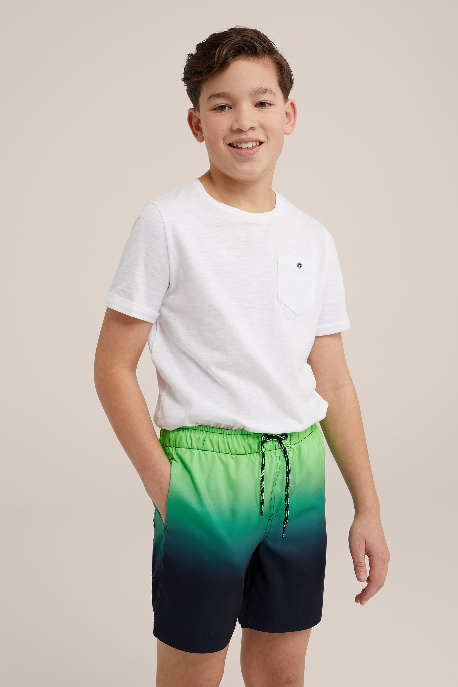 Jongens zwemshort met tie-dye WE Fashion Groen