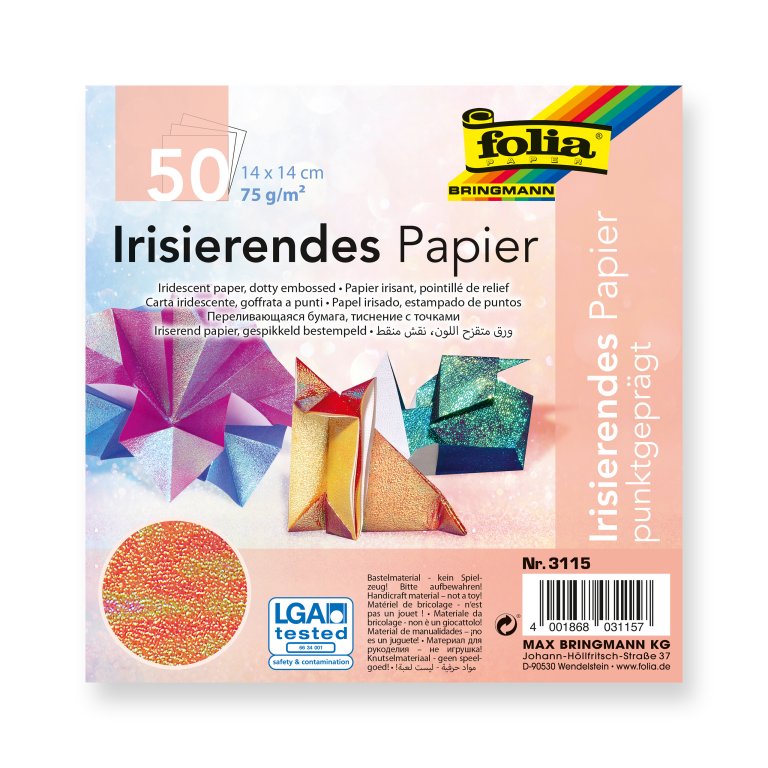 Origami Faltblätter, einseitig bedruckt