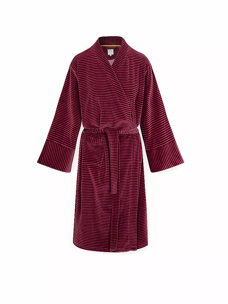 PIP STUDIO Morgenmantel NAOMI VELVET LITTLE SUMO STRIPE beere