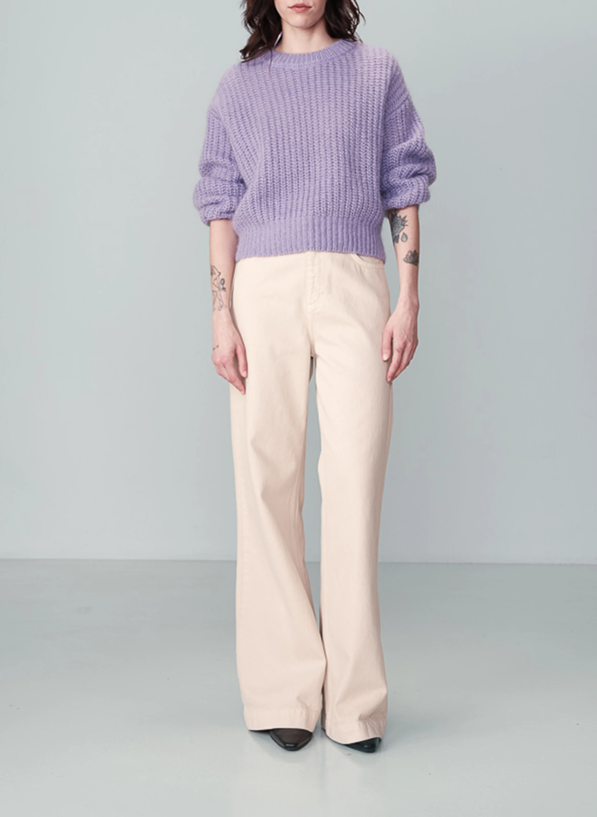 NAISSANCE - Pull col rond ample en tricot | Violet