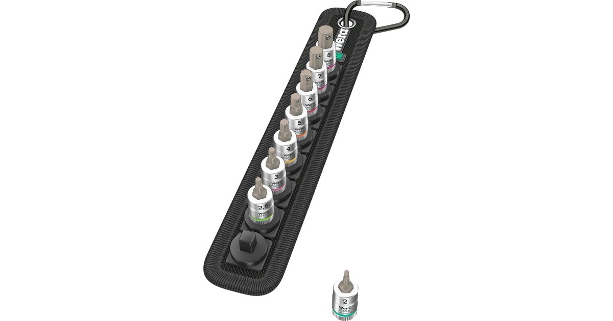 WeraRiem A 2 Zyklop Bitmoerset binnenzeskant met houderfunctie, 1/4