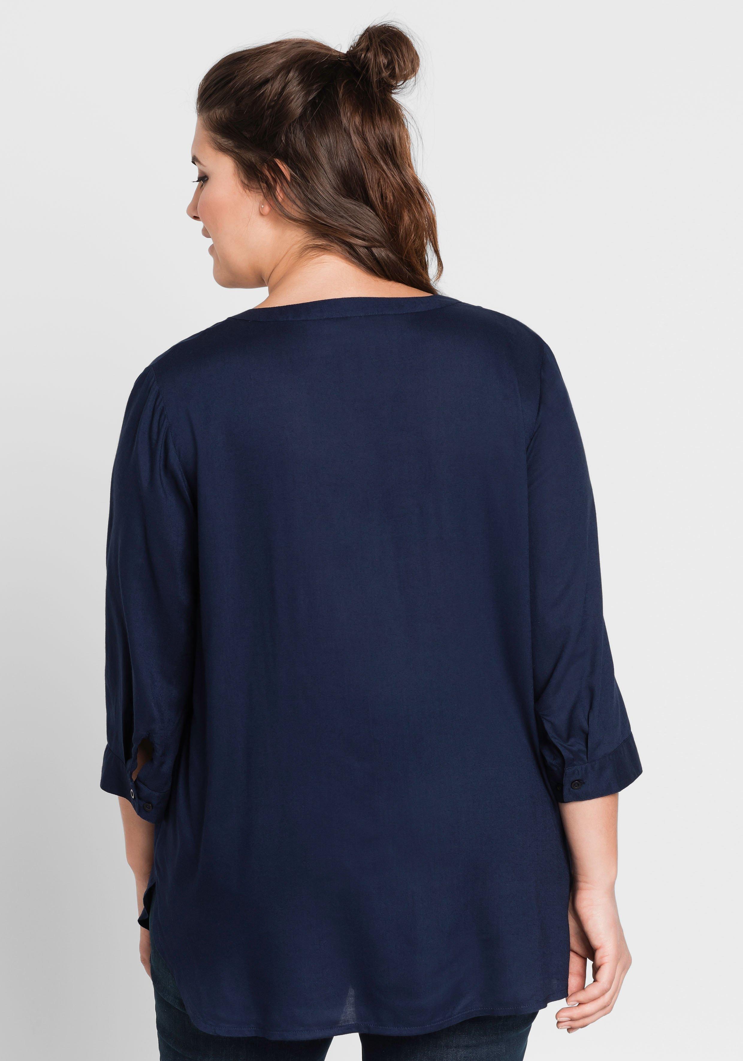 Tunika mit 3/4-Arm und gerundetem Saum