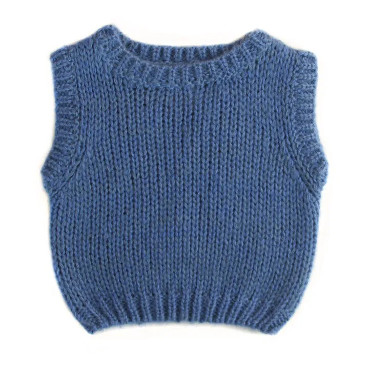 Longlivethequeen Top Sans Manches Uni Mohair | Bleu