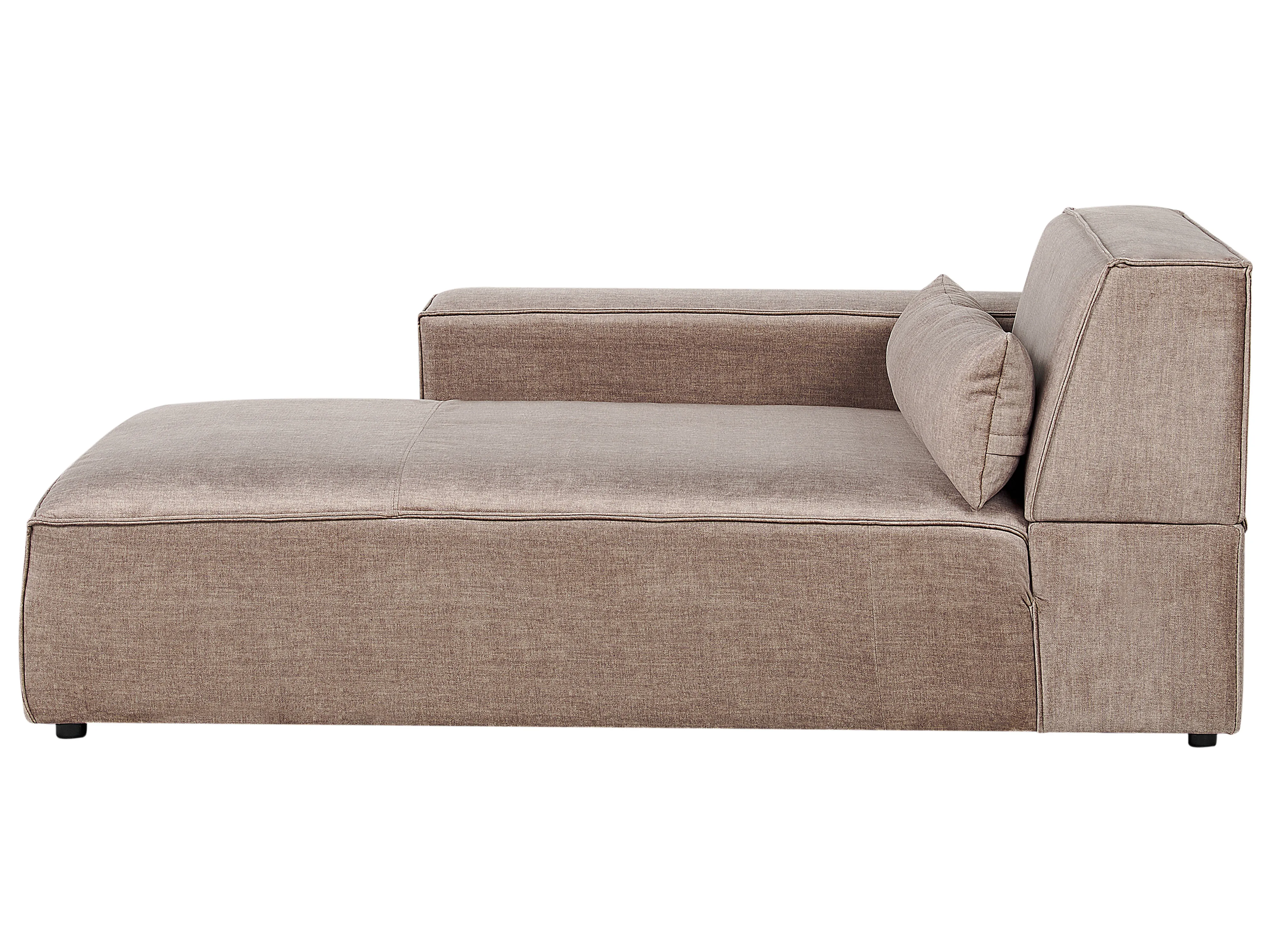Rechtszijdige chaise longue HELLNAR Stof Lichtbruin