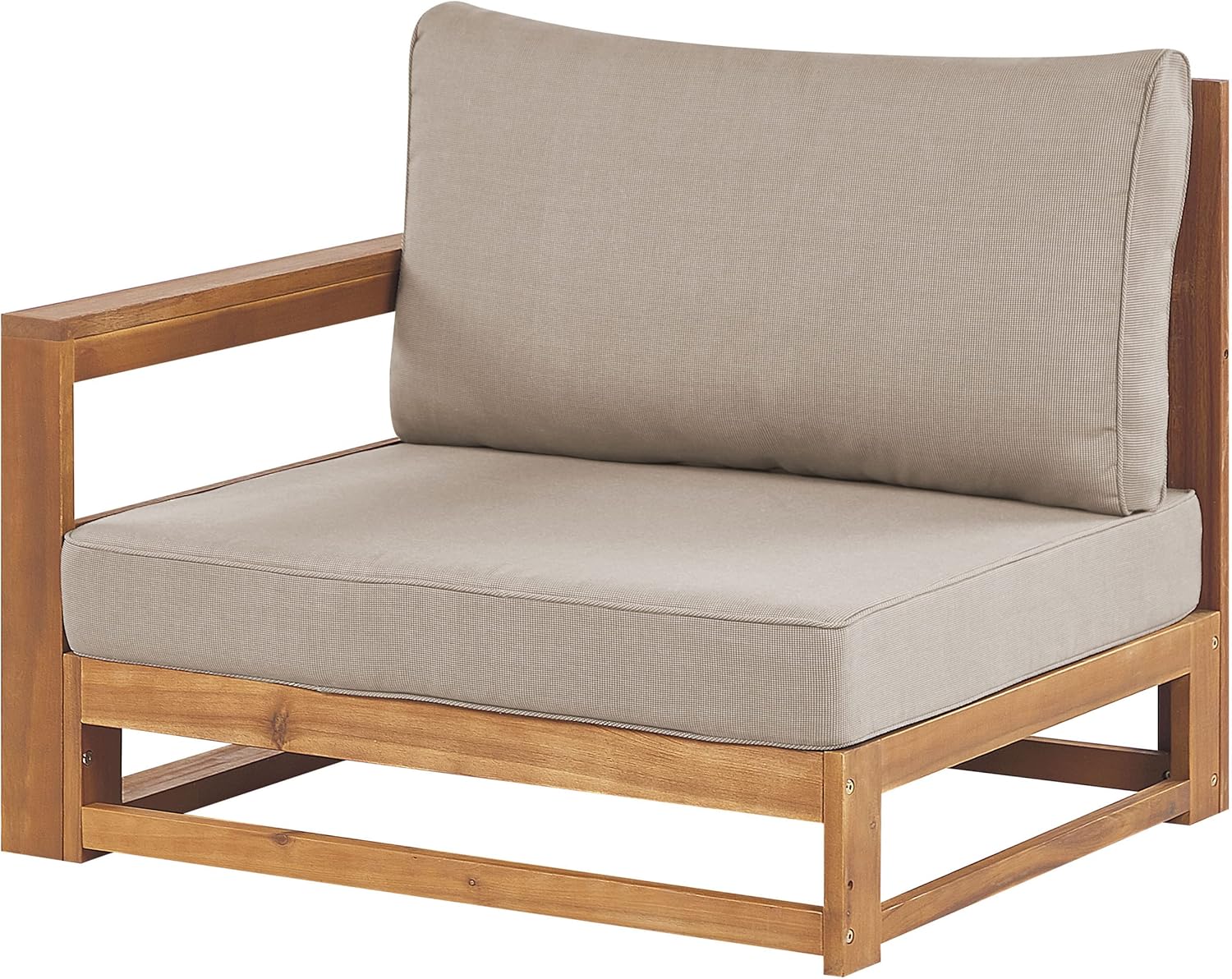 Beliani Gartensofa Zertifiziertes Akazienholz Hellbraun 2-Sitzer Auflagen Taupe Timor II