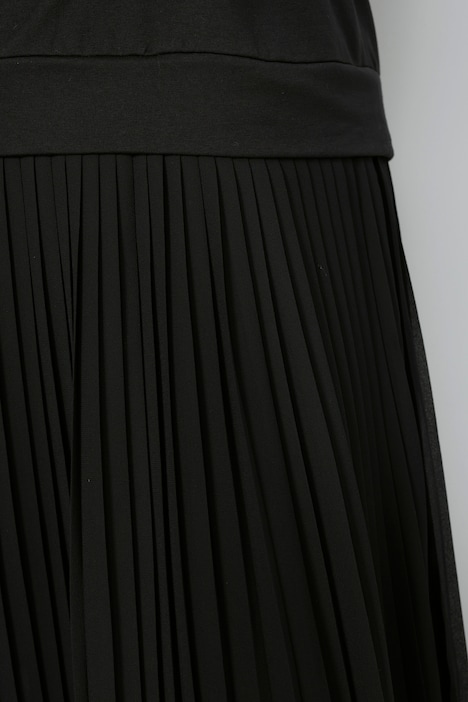 Midikleid, Layering-Look, Jersey und Plissee
