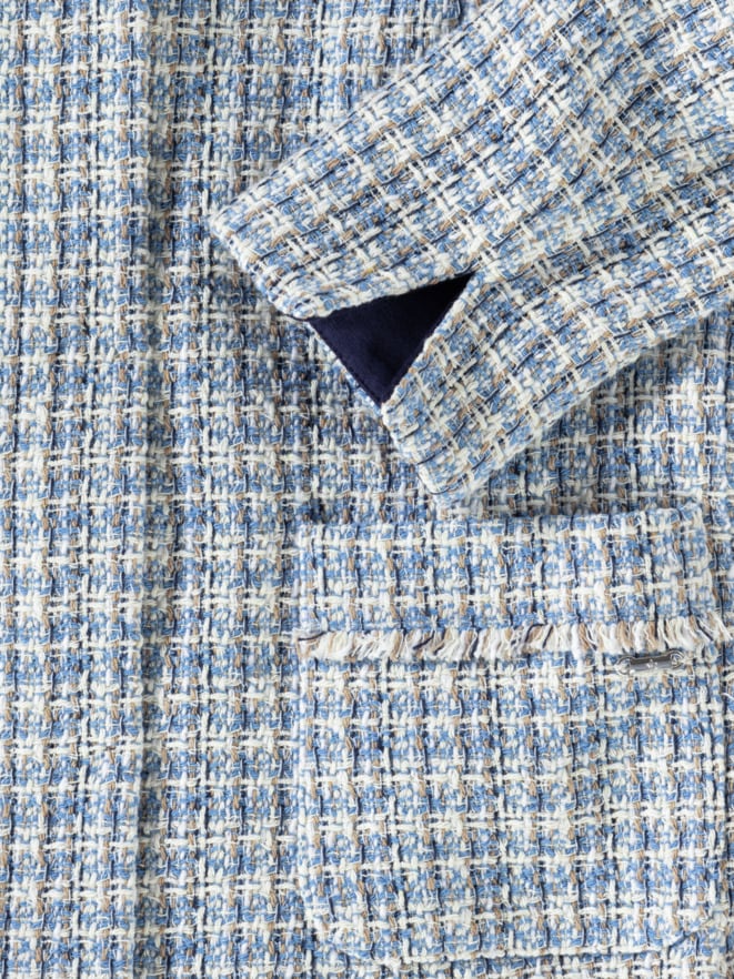 Rundhalsjacke Sommertweed