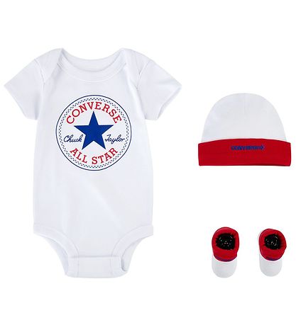 Converse Gave?ske - Body k/æ m. Hue og Futter - Hvid/R?d