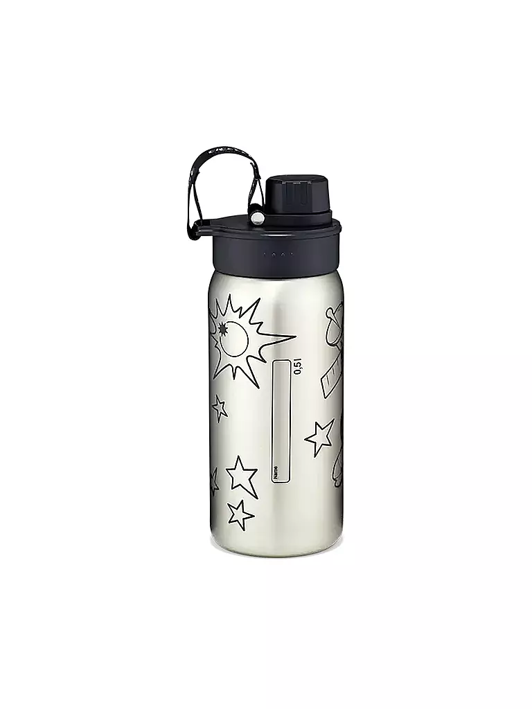 ERGOBAG Edelstahl Trinkflasche 0,5L Black schwarz