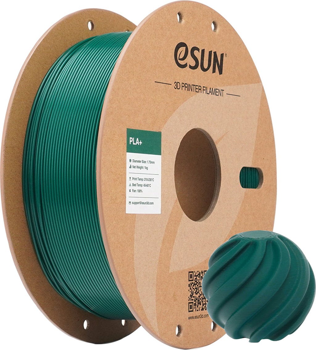 eSUN  PLA+ Holly Green, 1,75 mm / 1000 g    PLA-Filament mit verbesserten physikalischen Eigenschaften in Holly Green