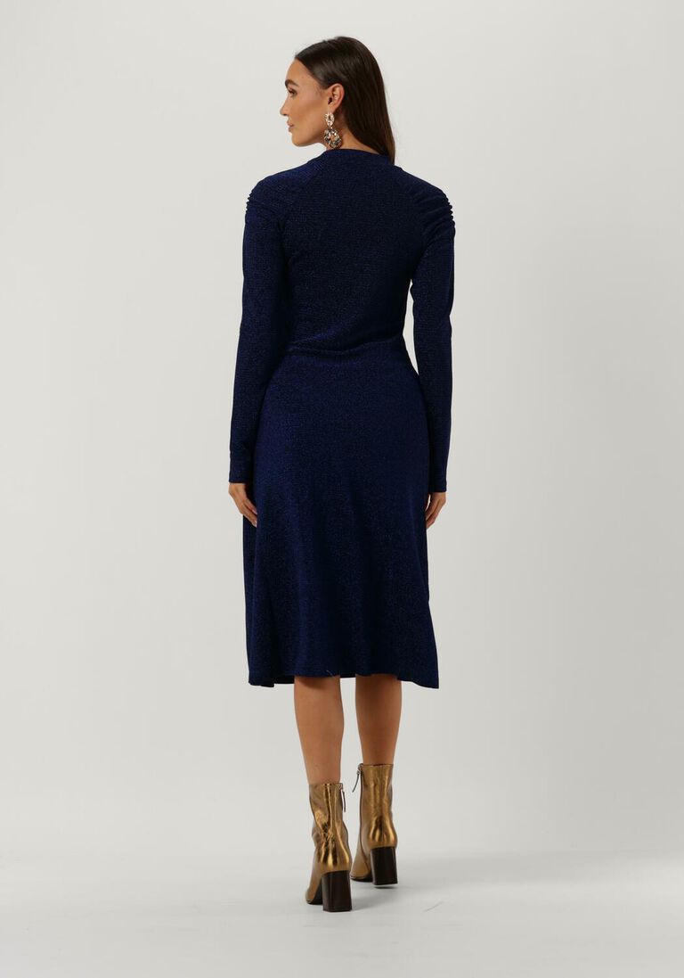 LOLLYS LAUNDRY donkerblauwe lollys laundry midi jurk rosie dress