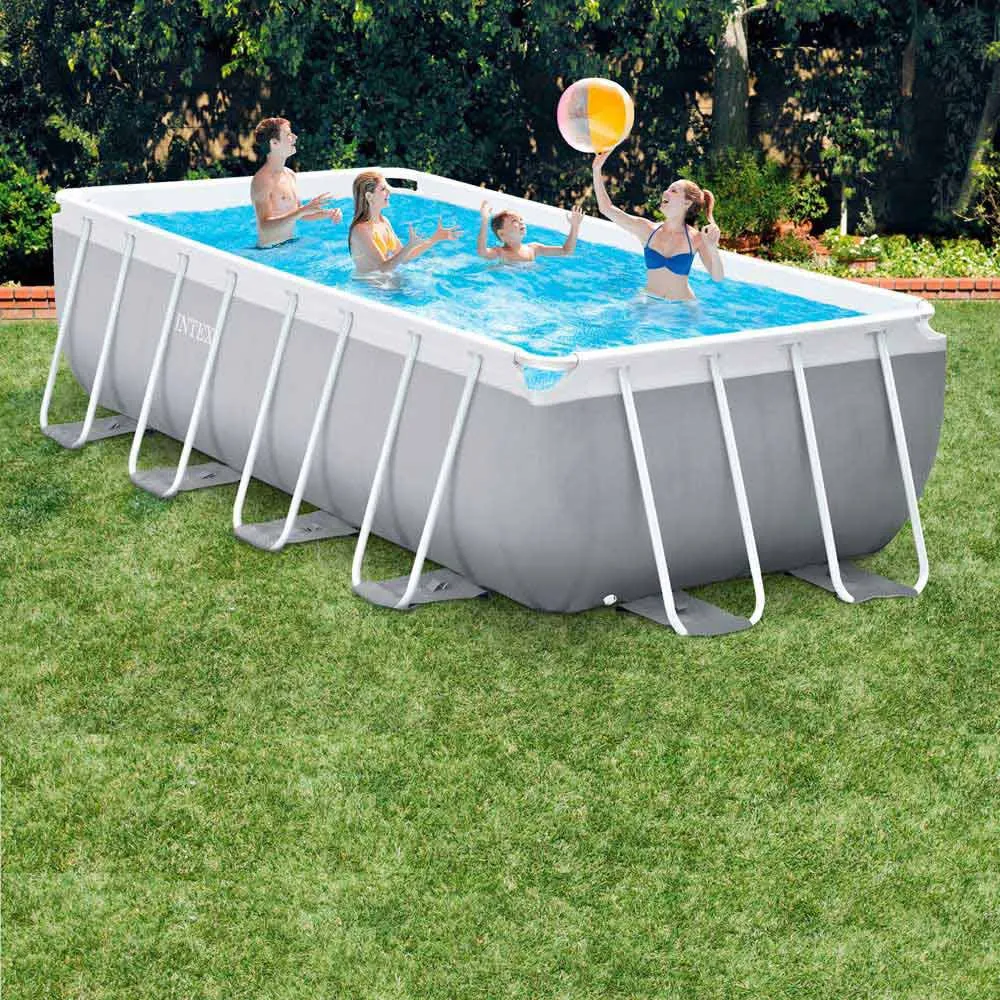 Intex Prism 488x244x107 cm Stahl Rechteckiger Aufstellpool mit Rahmen