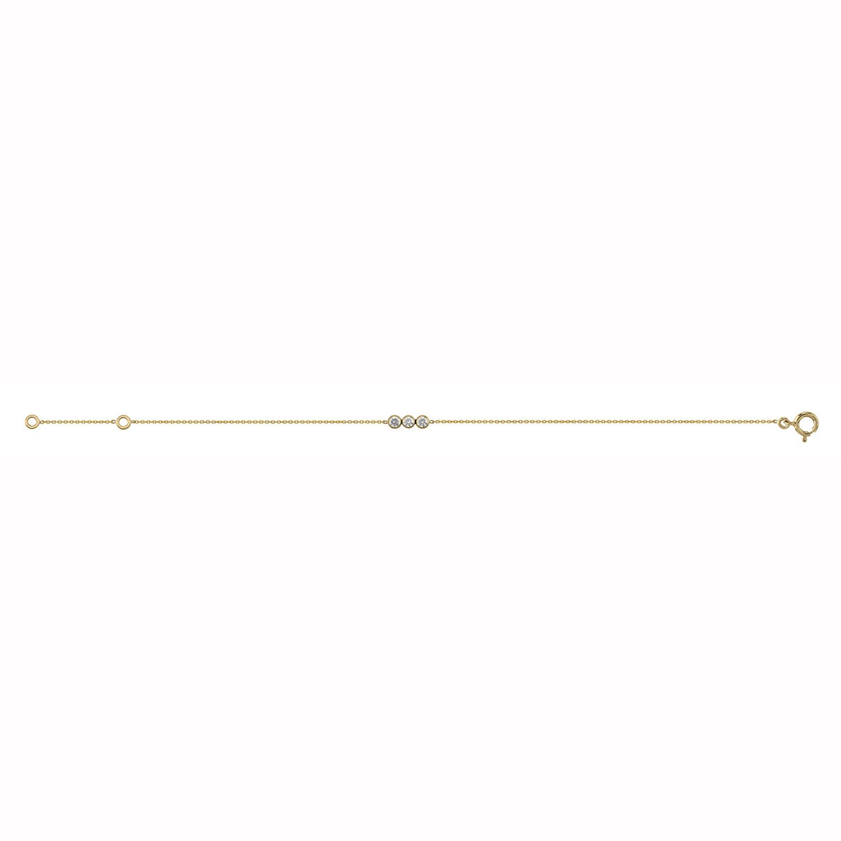 Bracelet triologie oxydes or jaune 9 carats