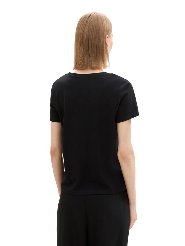 TOM TAILOR Denim V-Shirt, 2 Stk. mit Statement-Prints