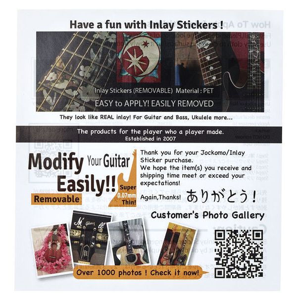Jockomo Unicorn Headstock Sticker