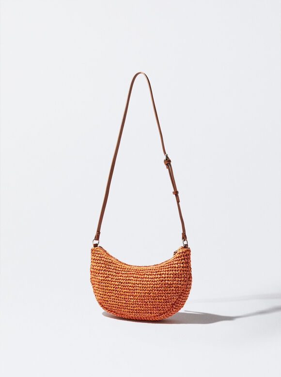 Bolsa de palha com corrente - Laranja