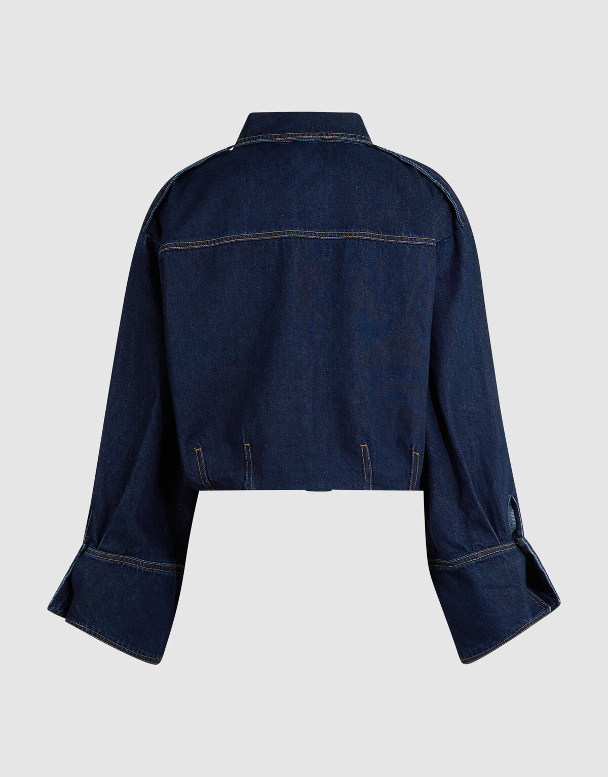 Oversized Fit Denim Blouse Donkerblauw