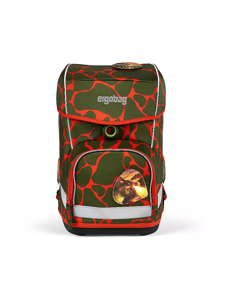 ERGOBAG Schultaschen Set 6tlg CUBO Light Lumi - FeuerspeiBär  olive