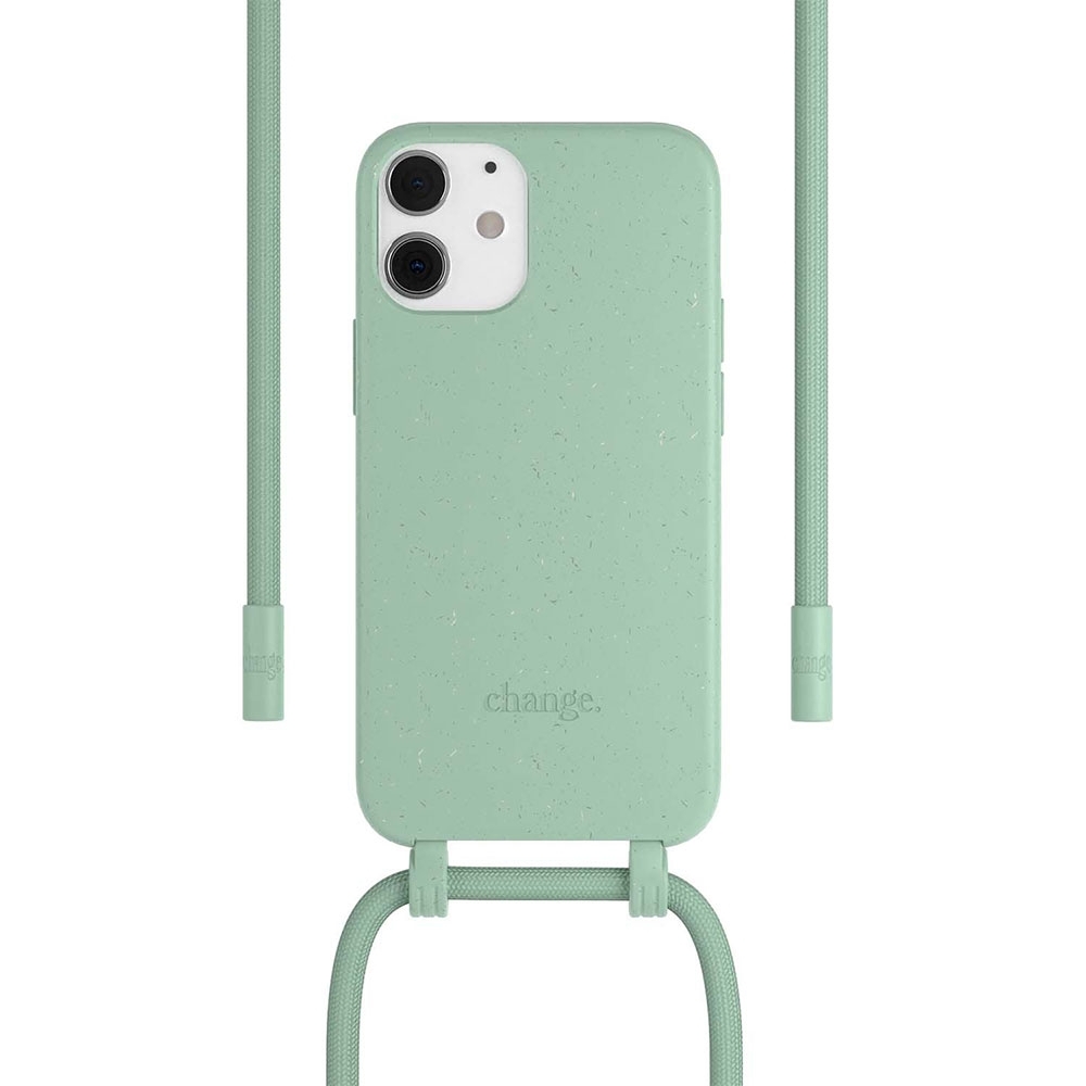 iPhone 11 / iPhone Xr Necklace ChangeCase Antimikrobielle Hülle Vegan Biologisch Abbaubar   Abnehmbare Handykette CHA017 Mint Green